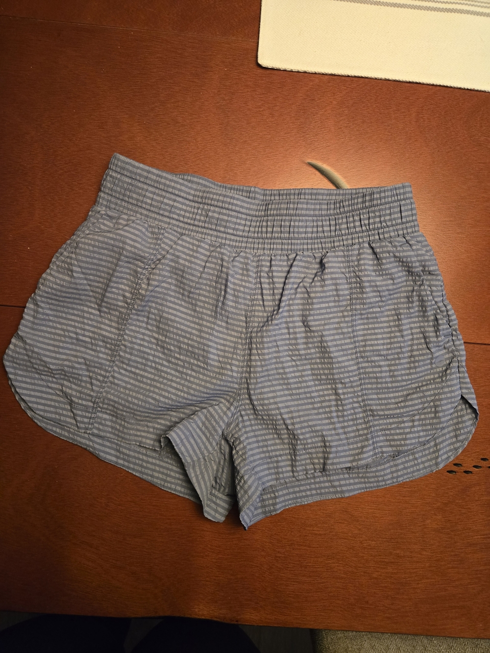 Avia Light Blue Striped Athletic Shorts